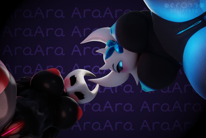 2girls 3d 3d_model 3d_render anthro anthro_female ara_ara arthropod black_body breasts breasts breasts bug_girl eclipse3d hollow_knight hollow_knight_(character) hornet_(hollow_knight) lampy_(azura_inalis) masked masked_female pov pussy vagina vessel_(species) video_game video_game_character video_games view_from_below viewed_from_below