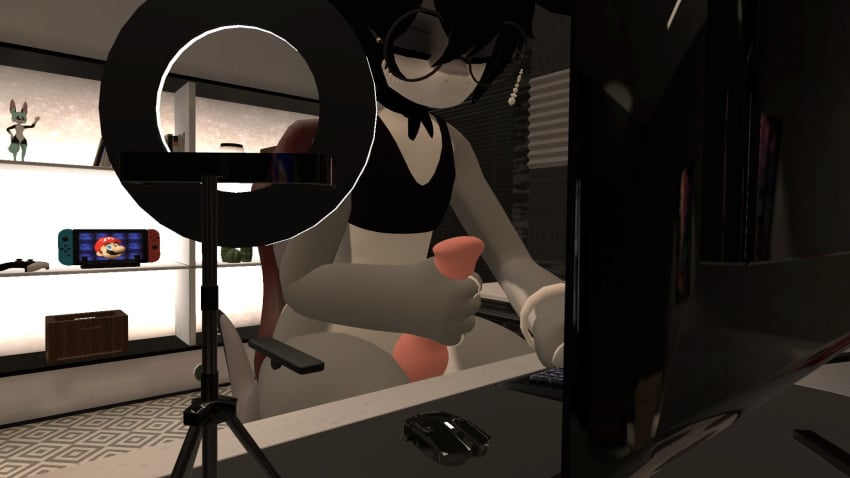 closed_eyes focused masturbating penis sabrean shark streaming vrchat vrchat_avatar