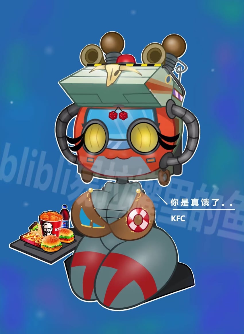 1girls breasts chibi female humanized kfc ks_xf penny_(pvz) plants_vs_zombies popcap_games robot_girl robot_humanoid tagme