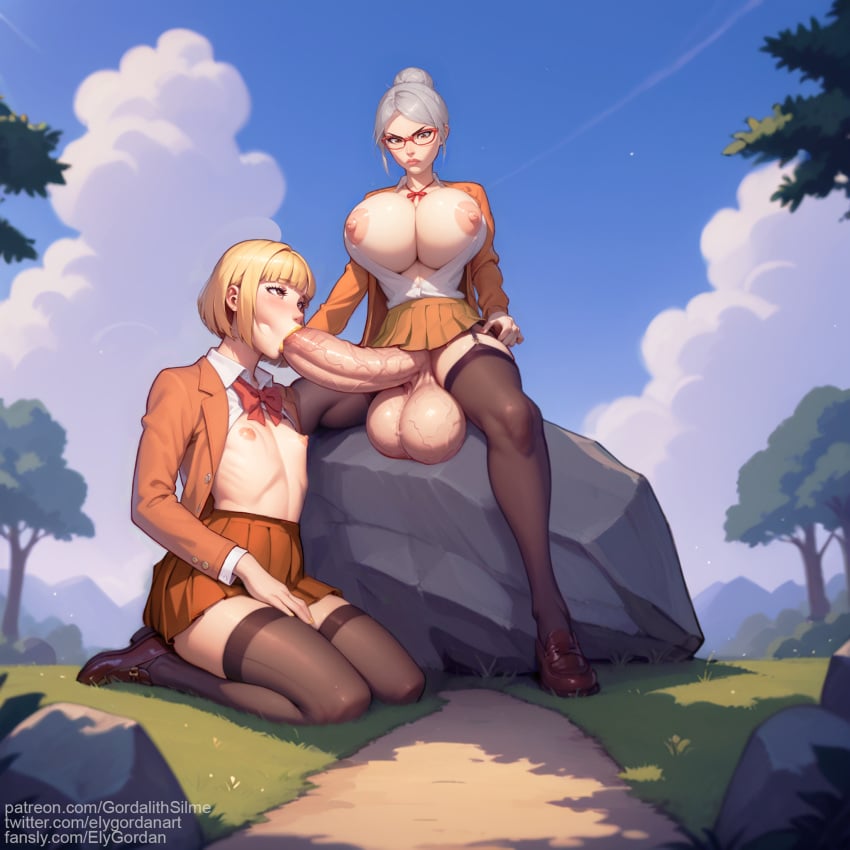 1girl1futa 1girl1futanari ai_generated blowjob brown_eyes elygordan elygordanart fansly female futanari gigantic_areola gigantic_balls gigantic_breasts gigantic_nipples gigantic_penis gigantic_testicles grey_hair huge_ass huge_balls huge_breasts huge_butt huge_cock huge_nipples huge_testicles hyper hyper_ass hyper_balls hyper_breasts hyper_butt hyper_genitalia hyper_penis hyper_testicles intersex midorikawa_hana patreon patreon_username penis prison_school school_uniform schoolgirl shiraki_meiko twitter_username yellow_hair yellow_lipstick