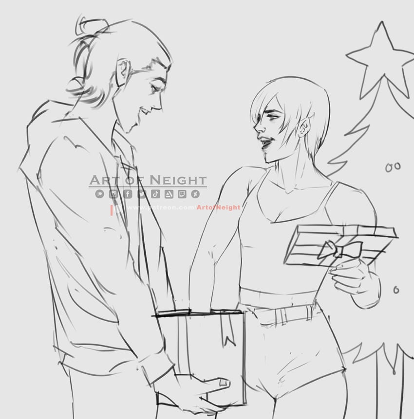1boy 1boy1girl 1girls asian_female attack_on_titan canon_couple christmas_tree clothing couple couple_(romantic) couple_art couple_focus couple_love duo duo_focus eremika eren_jaeger female female/male funny german implied_handjob male male/female mikasa_ackerman neight penis_grab reference_image romance romantic romantic_ambiance romantic_couple shingeki_no_kyojin sketch straight