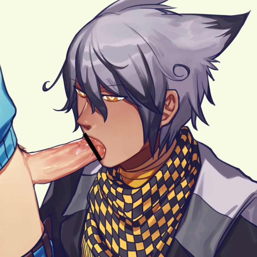 2boys 2males blowjob blowjob_only blowjob_pov bruno bruno_(vocaloid) clothed_sex clothing cum cum_in_mouth cumming_in_mouth dark-skinned_male dark_skin dex_(vocaloid) dominant dominant_male domination gay golden_eyes gray_hair heart-shaped_pupils heart_symbol kemonomimi male male/male male_only oral oral_penetration oral_sex pretty_boy submissive submissive_male vocaloid vocaloid_3 vocaloid_4 wolf_boy wolf_ears yaoi yellow_eyes