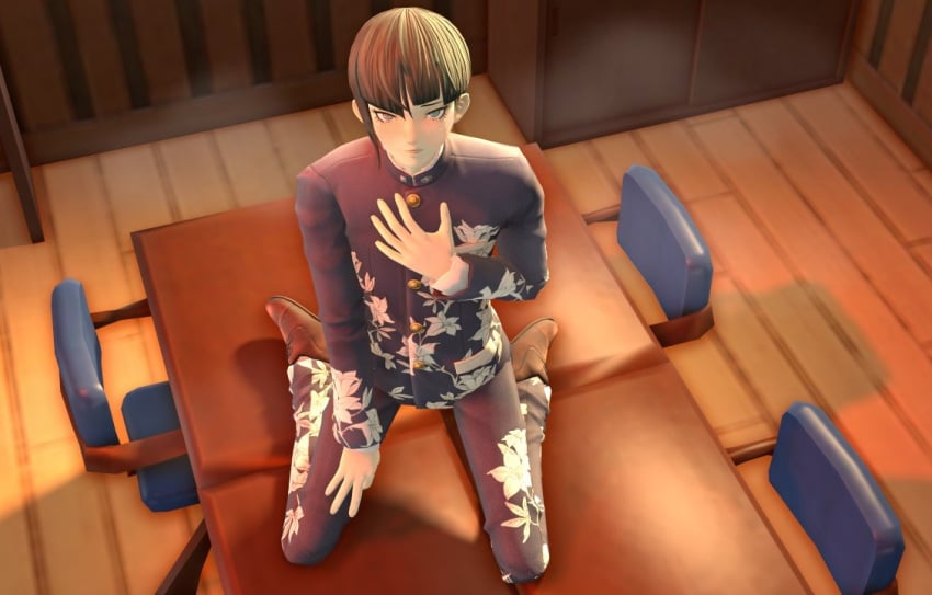 blush classroom clothed nahobino_(smt) protagonist_(shin_megami_tensei_v) school_uniform shin_megami_tensei shin_megami_tensei_v source_filmmaker source_filmmaker_(artwork) steaming_body sweat tagme