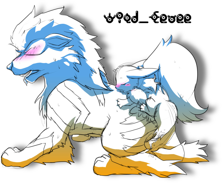 arcanine canine closed_eyes cum eevee eeveelution fur furry_ears furry_tail licking nintendo panting pokemon pokemon_(species) tail tongue video_games wild_eevee