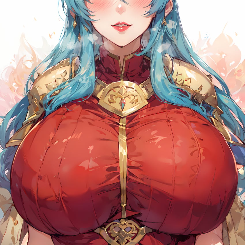 1female 1girls ai_generated big_breasts big_breasts bimbo_lips blush blush blushing_at_viewer blushing_female breast_focus breasts breasts breasts_bigger_than_head breasts_bigger_than_torso cyan_hair eirika_(fire_emblem) female female female_focus female_only fire_emblem fire_emblem:_the_sacred_stones fire_emblem_sacred_stones gifted11 gigantic_breasts gigantic_tits girl hair heavy_blush huge_breasts huge_breasts lipstick long_hair massive_breasts massive_tits nintendo pov pov_breasts pursed_lips red_clothing red_lipstick shoulder_armor solo solo_female solo_focus straining_clothing tight_clothing tits_bigger_than_head