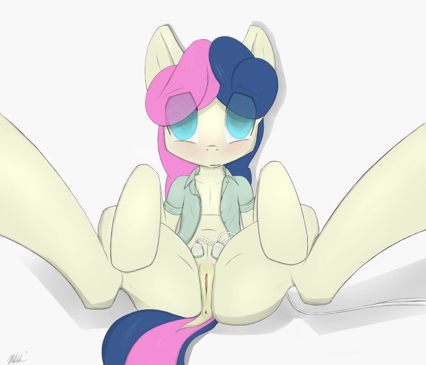 anus ass bonbon_(mlp) crotchboobs equine friendship_is_magic furry horse majikplant420 milking my_little_pony non-human_areolae pussy small_crotchboobs spread_legs sweetie_drops