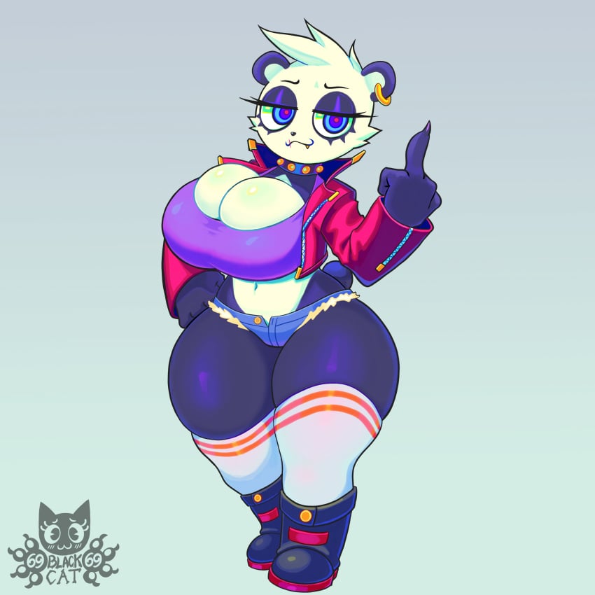 2d 4k 69blackcat69 background big_ass big_breasts big_eyes big_hands big_thighs black_fur blue_light boobam_(69blackcat69) boots clothed clothing collar cute digital_drawing_(artwork) digital_media_(artwork) earring female female_only full_body hd hi_res huge_ass huge_breasts jacket jean_shorts jeans looking_at_viewer middle_finger necklace oc original panda panda_ears png portrait pose posing purple_topwear red_jacket red_pupils rock round_tail shoes shorts signature simple_background socks socks_and_shoes spiked_collar tagme top_wear unzipped unzipped_jacket white_background white_fur white_hair white_sclera wide_hips