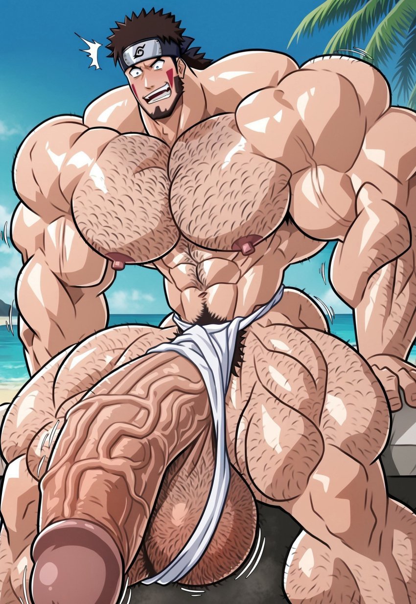 ai_generated brown_hair cock_growth daddy excessive_cum fundoshi growth hyper hyper_genitalia hyper_muscle_growth hyper_muscles hyper_penis hyper_testicles inuzuka_kiba male_focus massive muscle_god muscle_growth naked naruto naruto_(series) ninja sex_beast solo_male testicle_growth wolf