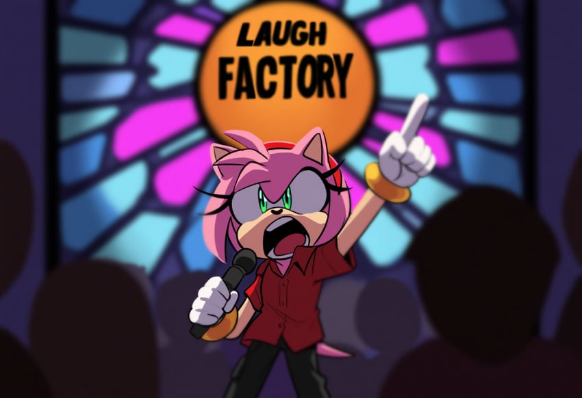 ai_generated amy_rose female fur kramer meme novelai seinfeld sfw sonic_(series) sonic_the_hedgehog_(series) yelling