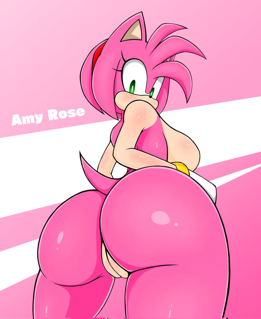 2d 2d_(artwork) 2d_artwork amy_rose big_ass big_breasts big_penis bracelets bubble_ass bubble_butt diadem gloves green_eyes large_ass large_breasts looking_at_viewer naked_female pink_background pink_fur pussy pussy_lips sega sonic_(series) sonic_the_hedgehog_(series) thick_hips thick_legs thick_thighs two_tone_fur tyrese_leesang wide_hips