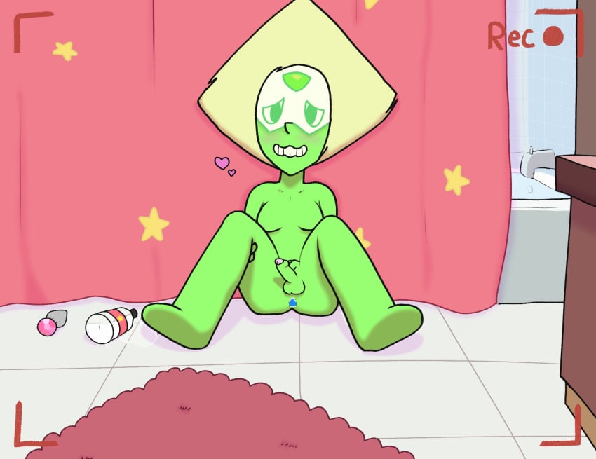 alien alien_humanoid anal anal_sex balls bathroom blush breasts buttplug camera_view cartoon_network erection eyewear female futanari gem_(species) genitals green_body green_hair green_skin hair hi_res humanoid intersex not_furry nude object_in_ass otterbutts penetration penis peridot_(gem_species) peridot_(steven_universe) plug_(sex_toy) sex_toy sex_toy_in_ass sex_toy_insertion size_difference small_breasts smaller_female solo steven_universe