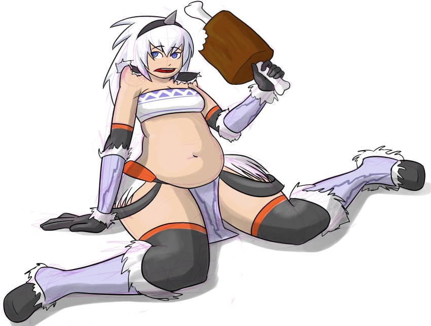 belly chubby_female kirin_(armor) meat_on_bone monster_hunter pudgy_belly pyxxyl