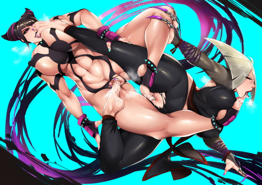 2d 2girls a.k.i. athletic athletic_female barefoot big_breasts black_hair breasts busty capcom erect_nipples female female_focus female_only flexible foot_fetish footjob hairless_pussy hourglass_figure juri_han labia large_breasts licking licking_toes lipstick makeup multiple_girls nail_polish nipple_bulge novice_king purple_eyes pussy red_eyes saliva saliva_on_foot saliva_trail scissoring shaved_pussy street_fighter street_fighter_6 sucking_toes tagme toenail_polish toenails toes_sucking toned toned_female vagina vaginal white_hair wide_hips yuri