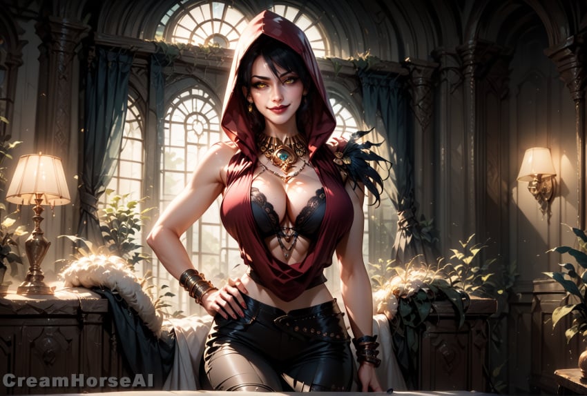 ai_generated big_ass big_breasts creamhorseai dragon_age dragon_age_inquisition dragon_age_origins hi_res high_resolution highres huge_breasts morrigan_(dragon_age) perfect_body seductive seductive_eyes