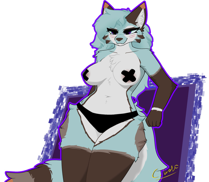 16:9 2_ears 4k alpha_channel ammy_(cynically_wolf) anthro big_tail black_clothing black_panties black_underwear blue_body blue_fur blue_hair breasts canid canine canis cheek_markings cheek_tuft clothing colored_eyes crotch_tuft cynically_wolf eyelashes facial_markings facial_tuft feet female fluffy fluffy_nipples fluffy_tail fluffy_thighs fur fur_markings genitals hair head_markings hi_res humanoid leaning leaning_backward leaning_on_object long_hair long_tail looking_away mammal markings medium_breasts multicolored_body multicolored_ears multicolored_eyes multicolored_fur multicolored_tail narrowed_eyes navel nude panties pasties pattern_clothing presenting purple_eyes simple_background solo striped_body striped_clothing striped_fur stripes tail thick_eyelashes thick_thighs transparent_background tuft underwear white_body white_fur widescreen wolf