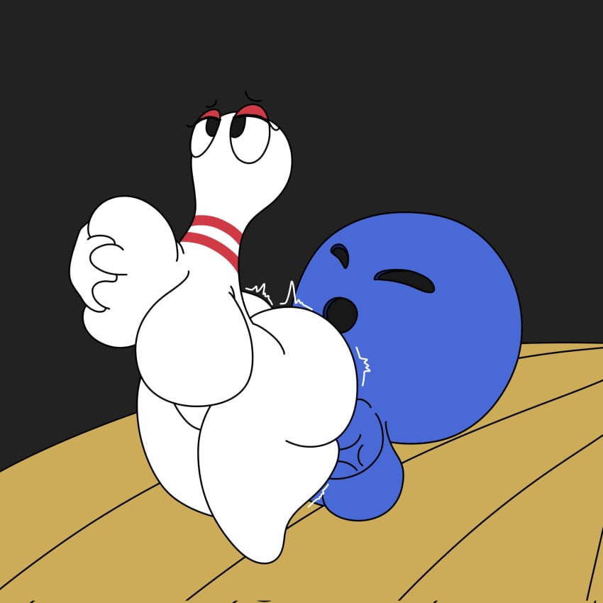 1:1 animate_inanimate ass balls big_breasts big_butt blue_body breast_grab breasts duo female fuckable_pin genitals hand_on_breast hi_res horny_blue_bowlingball kuge male male/female meme mouthless penetration penis thick_thighs white_body wyer_bowling_(meme)