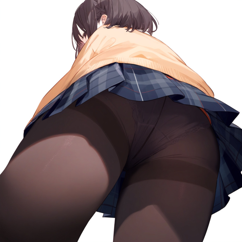 1girls ai_generated ass brown_eyes brown_hair clothed clothing female female_focus female_only high_resolution highres looking_at_viewer panties panties_under_pantyhose pantyhose pov project_sekai pussy school schoolgirl shinonome_ena skirt solo solo_female solo_focus thighs underwear uniform