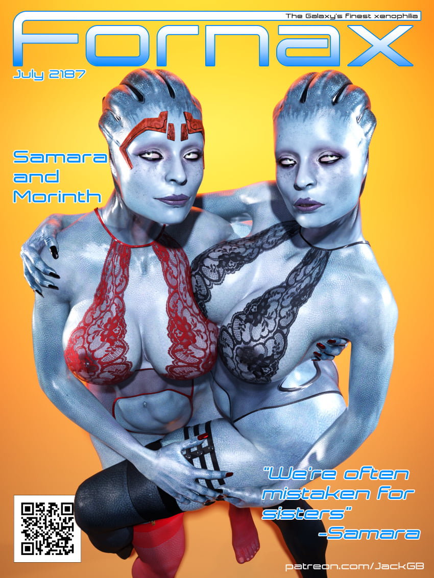 3d alien alien_girl asari ass athletic_female belly big_ass big_breasts black_lingerie black_nails blue_skin breasts breasts breasts covered_nipples daz3d daz_studio eyes female fornax garter_belt garter_straps grey_eyes hips jackgb lace lingerie lips magazine mass_effect milf morinth mother_and_daughter nails navel nipples no_sex older_female parody posing purple_lipstick red_lingerie red_nails samara seductive seductive_eyes seductive_look seductive_smile shiny_skin simple_background standing stockings tagme text thighs waist