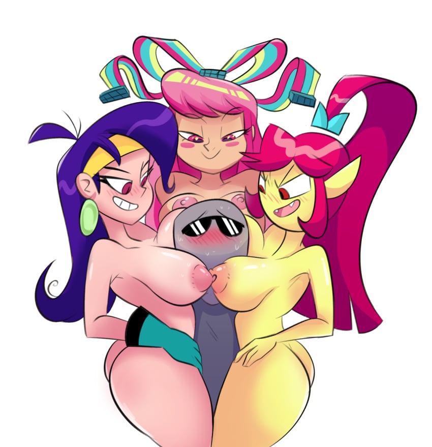 3girls anon ass breasts cartoon_network crossover curvy disney disney_channel disney_xd faceless_male female giffany gravity_falls herny humanoid jetix light-skinned_female light_skin mighty_magiswords multiple_girls nipples nude smoke_(yin_yang_yo!) straight_hair surrounded_by_breasts vambre_warrior white_background yellow_skin yin_yang_yo!