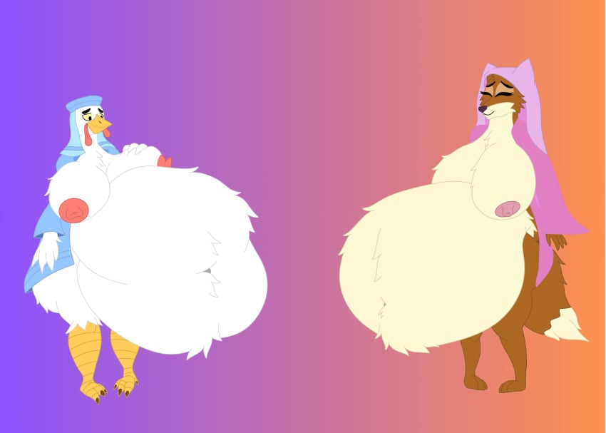 absurd_res after_vore anthro anthro_pred areola areola_outline ass avian avian_pred belly belly_fur belly_tuft big_belly big_breasts big_butt biped bird bloated breast_expansion breast_grab breast_tuft breasts bulge butt_expansion butt_tuft canid canine cheek_tuft chest_tuft chicken clothing digestion disney duo expansion face_veil facial_tuft fat_rolls fatal_vore female female_pred fox galliform gallus_(genus) half_naked hand_on_breast hand_on_own_breast happy head_tuft headgear headwear hi_res hood huge_belly huge_breasts lady_kluck maid_marian male male_prey mammal mandro22 markings multiple_preds navel navel_outline navel_tuft nipples obese obese_anthro obese_female overweight overweight_anthro overweight_female phasianid post-vore red_fox robe robe_only robin_hood_(disney) satisfaction satisfied satisfied_look stomach_bulge tail tail_markings tail_tuft thick_thighs true_fox tuft underbelly unseen_prey veil vore wardrobe_malfunction