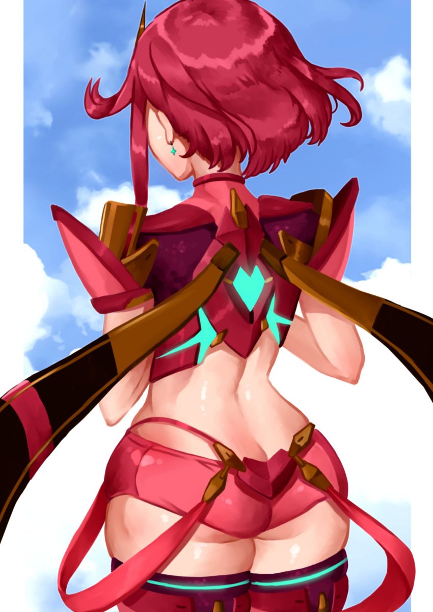 ass bandai_namco big_ass facing_away female oniisan02b pyra xenoblade_(series) xenoblade_chronicles_2 yotsuhauni