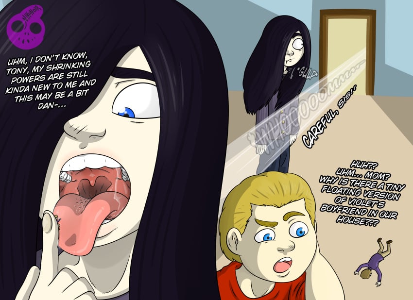 1girls accident black_hair blue_eyes cute dash_parr diadem dirty_talk disney emo female giantess gulp hair_over_one_eye hairband headband invisible_woman licking long_hair nikonoir open_mouth pale-skinned_female pale_skin petite pixar purple_eyes seductive_mouth shrinking skinny slim superpowers swallowing swallowing_bulge teenager the_incredibles the_incredibles_2 thin_female throat throat_bulge tongue tongue_out turtleneck uvula violet_eyes violet_parr vore