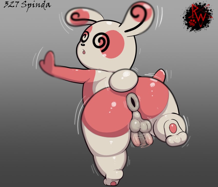 anthro anus ass backsack balls bear big_butt biped bouncing_balls bouncing_butt bouncing_penis butt_jiggle darkened_genitalia digital_media_(artwork) feet flaccid generation_3_pokemon genitals giant_panda hi_res humanoid_genitalia humanoid_penis jiggling male mammal motion_blur motion_lines nintendo on_one_leg open_mouth penis pokemon pokemon_(species) presenting puffy_anus qinling_panda rapistwerewolf rear_view semi-anthro short_stack simple_background small_balls small_penis soles solo spinda spiral_eyes standing tail thick_thighs wide_hips