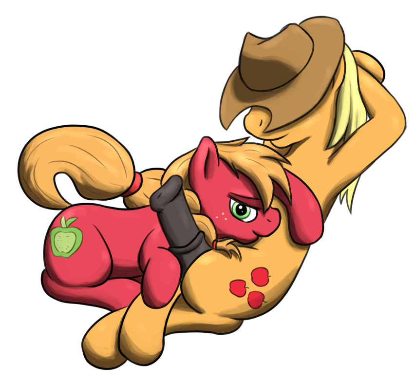 2014 alpha_channel applejack(male)_(mlp) applejack_(mlp) big_macintosh_(mlp) blonde_hair brother brother_and_sister cowboy_hat duo equine female feral freckles friendship_is_magic fur green_eyes hair hat horse horsecock incest looking_at_viewer lying male my_little_pony orange_fur orange_hair penis plain_background pony red_fur rule_63 sibling sister staggeredline straight transparent_background