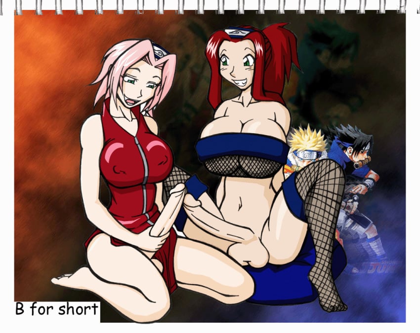 b_for_short dickgirl futa_on_futa futanari human intersex naruto original_character sakura_haruno sasuke_uchiha straight_hair uzumaki_naruto