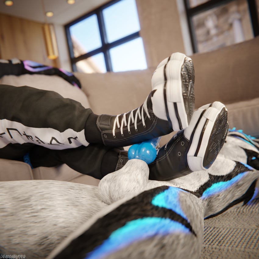 1:1 3d 4k absurd_res animal_genitalia animal_penis anthro anthro_on_anthro balls biped black_body black_bottomwear black_clothing black_footwear black_fur black_pants black_shoes blender_(artwork) blender_cycles blue_body blue_fur blue_penis bodily_fluids bottomwear canid canine canine_genitalia canine_penis canis claws clothed clothing converse_shoes cum cum_dripping_from_penis cum_on_penis depth_of_field digital_media_(artwork) dominant dragonplayer dragonplayer_(character) duo erection feet foot_fetish foot_play footjob footwear fox fur furniture genital_fluids genitals grey_body grey_fur hair hi_res hindpaw inside jacket jex jexouium juiceboxvr knot living_room lying lying_on_ground male male/male mammal multicolored_body nude on_back on_ground on_sofa open_mouth orgasm pants paws penis penis_between_feet reflection rexouium sex shirt shoejob shoes shoes_on sitting sitting_on_sofa slim slim_anthro slim_male slim_sub smile sofa submissive submissive_male tail topwear white_body white_fur