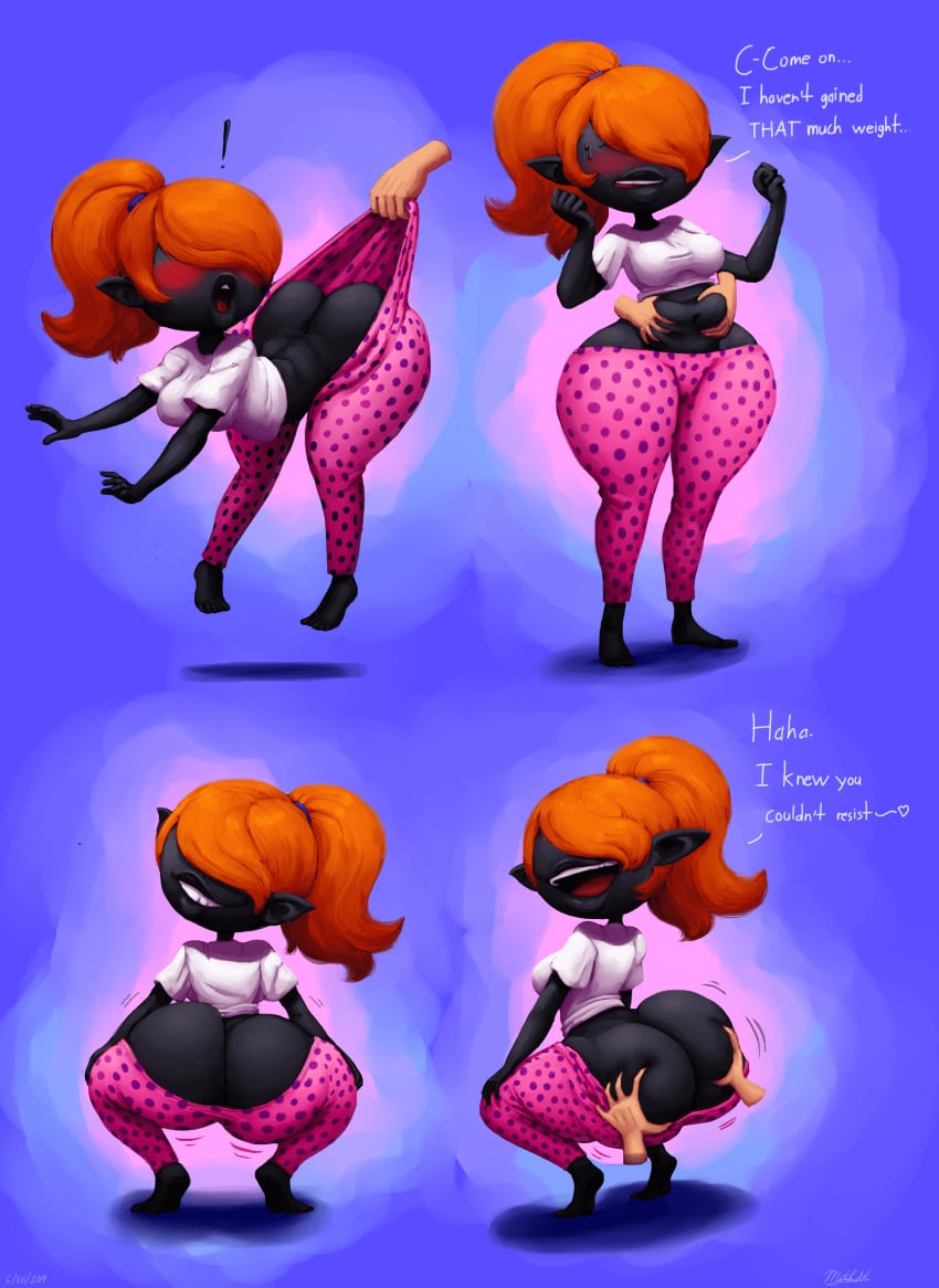 1girls 2020 asian_mythology ass_dough barefoot big_ass big_butt big_lips bouncing_ass bubble_butt butt butt_crack chatalie curvy_figure dialogue disembodied_hands east_asian_mythology female hands_on_ass humanoid japanese_mythology level-5 mataknight mythology no_panties orange_hair outta_sync pajamas tagme text throwing_it_back twerk twerking white_shirt wide_hips yo-kai(species) yo-kai_watch youkai youkai_watch