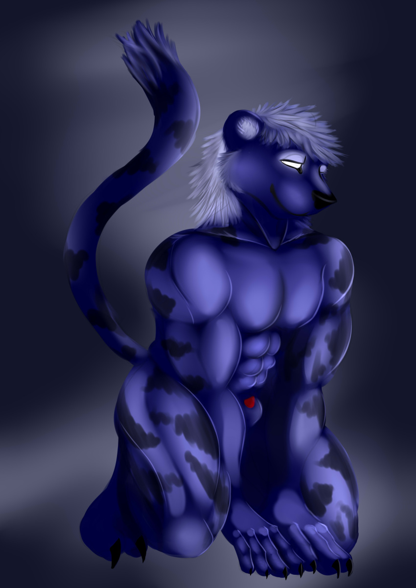 anthro crotch feline fur furry kneeling male male_only mammal muscles skyeder0 tiger