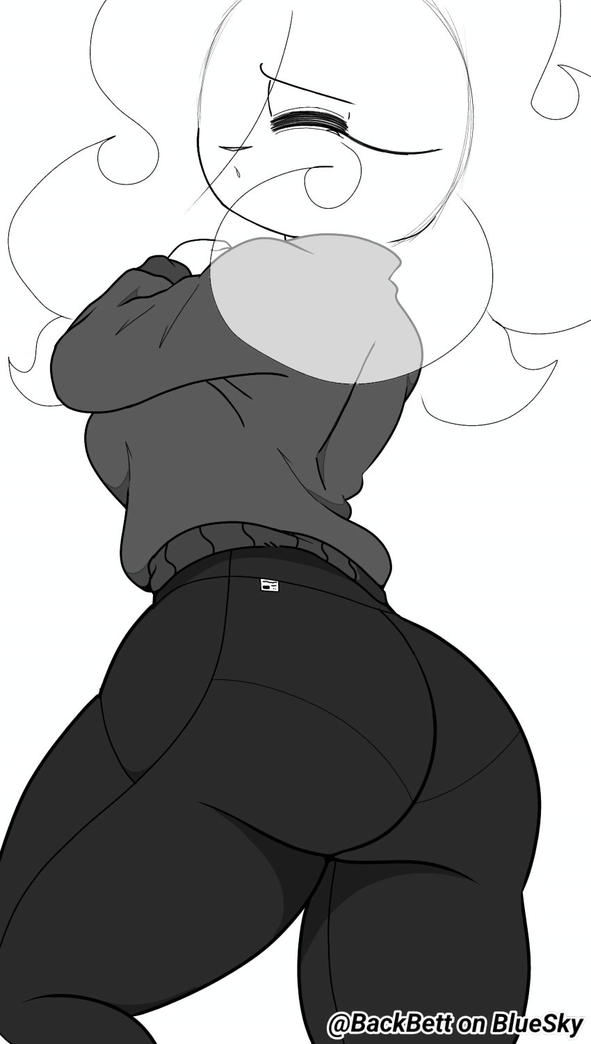 ass ass_focus female female_only girly gym gym_uniform ibispaintx leggings leggings_only live2d nervous original original_character tights