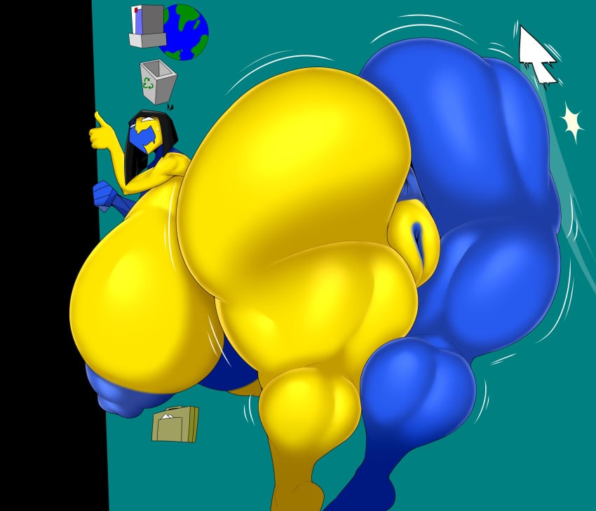 1girls ass_bigger_than_head bent_over ber00 bermasin blue_body blue_nipples blue_pussy blue_skin breasts_bigger_than_head bubble_butt cursor ena ena_(orginal) ena_(series) eyes_rolling_back female giantess gigantic_breasts multicolored_body multicolored_pussy multicolored_skin nude nude_female short_hair spanked spanking spanking_ass voluptuous voluptuous_female wobbling_ass yellow_body yellow_nipples yellow_pussy yellow_skin