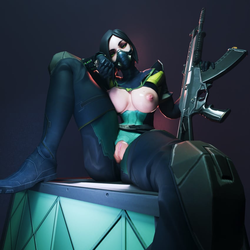 big_ass big_breasts breasts female female_focus female_only gun image no_penetration pov valorant viper_(valorant) vragg