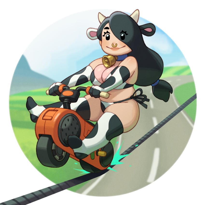 1girls 2025 2d 2d_(artwork) bikini breasts cow_(mario) cow_girl cow_horns cow_print cow_print_bikini cowkini female female_only goes_hard high_resolution highres humanoid jpeg light-skinned_female light_skin mario_(series) mario_kart mario_kart_world moo_moo_(mario) motor_vehicle motorcycle nintendo rizdraws tagme ugly_face ugly_female