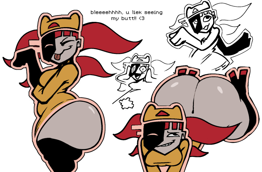 1girls ass big_ass bubble_butt dat_ass dialogue dream_bbq ena_(series) fat_ass female female_only huge_ass large_ass nanodude78 png smug solo taski_maiden_(ena) teasing text thick_ass thick_thighs tongue tongue_out wide_hips