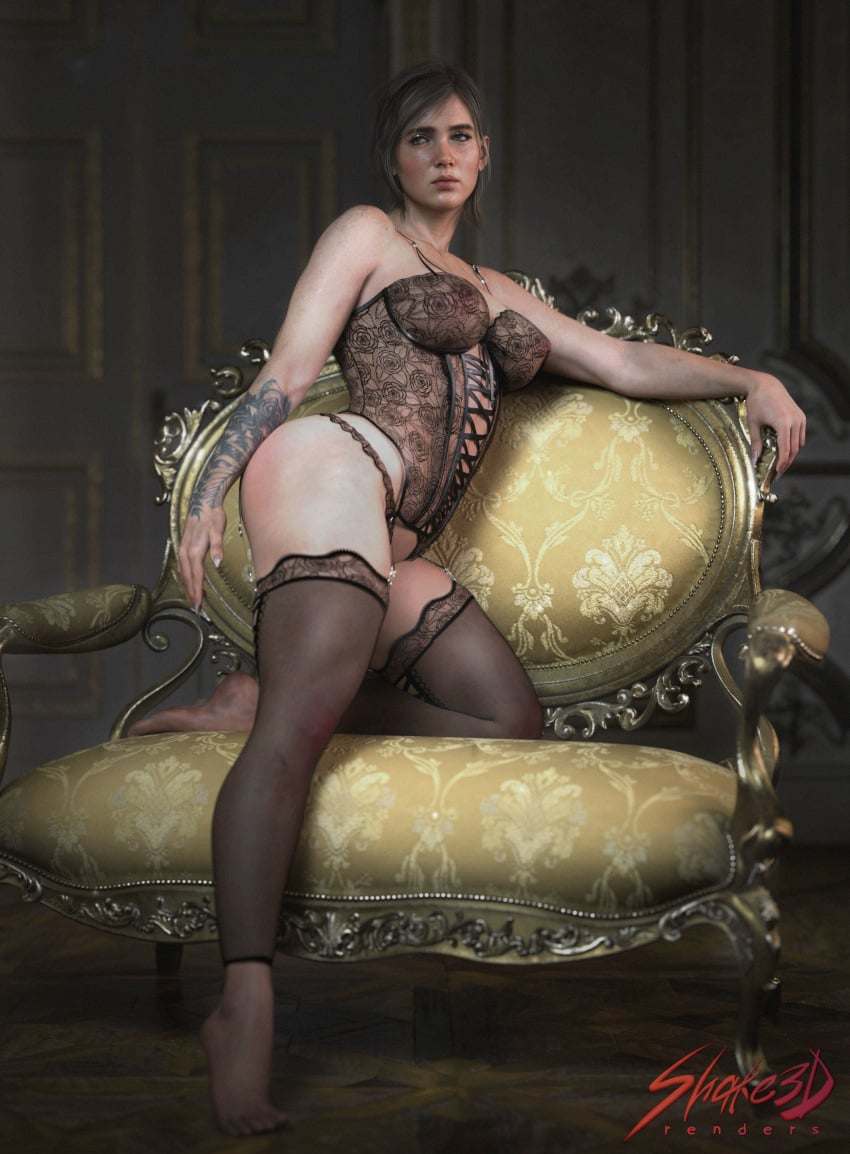3d ellie_(the_last_of_us) ellie_williams female lingerie shake3d tagme the_last_of_us the_last_of_us_2