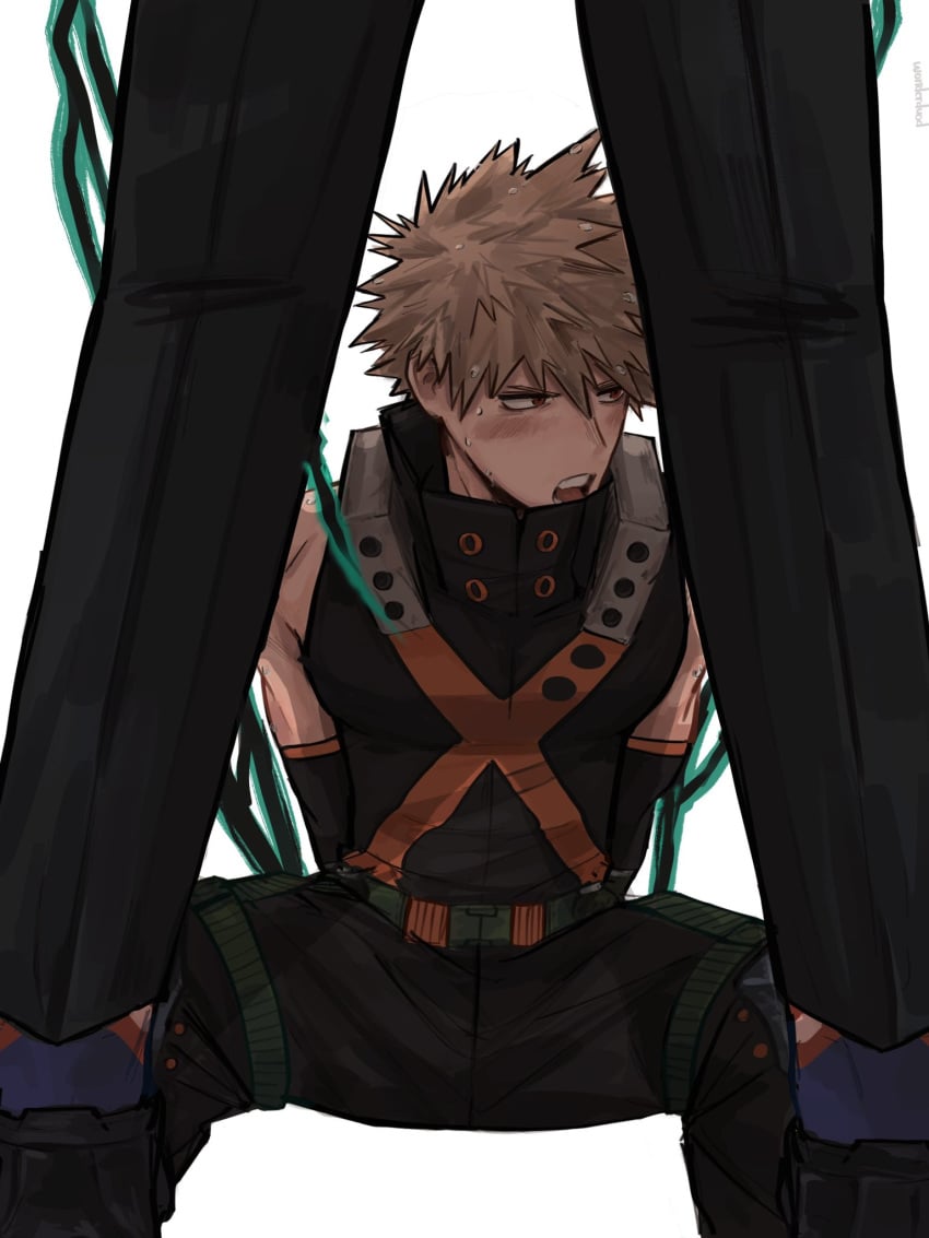 blackwhip fully_clothed izuku_midoriya katsuki_bakugou my_hero_academia no_sex suggestive