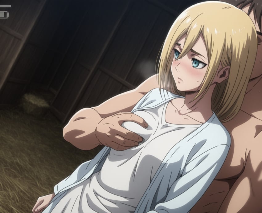 1boy 1boy1girl 1girls about_to_have_sex ai_generated asian_female attack_on_titan before_sex black_hair blush boobs_out breasts closed_eyes couple couple_(romantic) couple_art couple_focus couple_love duo duo_focus embrace embrace_from_the_behind embracing embracing_from_behind eren_jaeger female female/male historia_reiss hugging_from_behind hugging_partner imminent_sex kissing male male/female naked nude outside romantic romantic_ambiance romantic_couple shingeki_no_kyojin short_hair straight wholesome wholesome_nudity