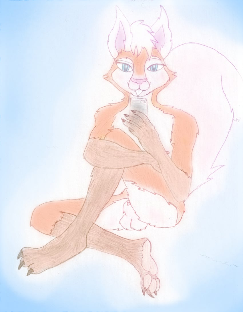 absurd_res animal_genitalia anthro balls bangs bedroom_eyes big_tail blue_eyes claws eurasian_red_squirrel femboy fur genitals hi_res long_bangs ludwig_squirrel male mammal multicolored_body multicolored_fur narrowed_eyes rodent sciurid seductive selfie sheath simple_background slim solo squirrel_succubus tail tree_squirrel tuft two_tone_body two_tone_fur