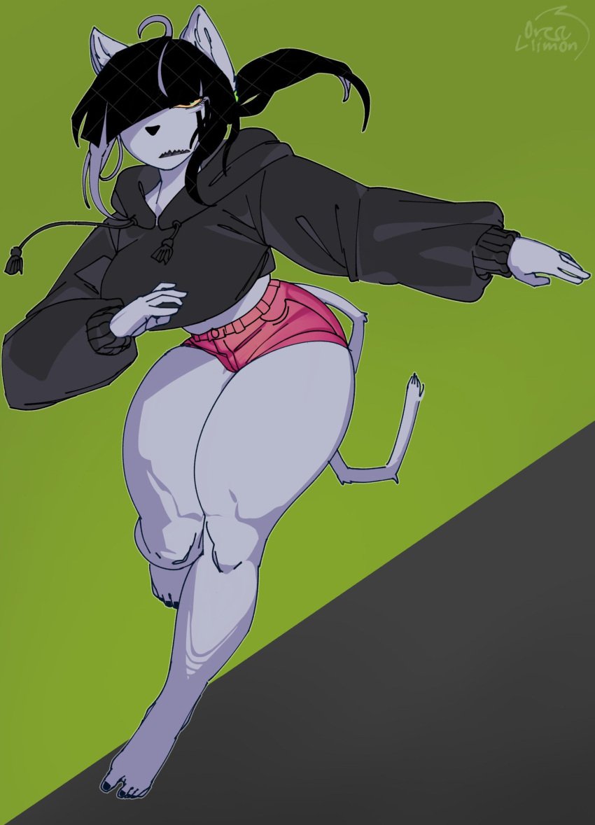 big_ass big_breasts big_butt big_thighs big_titties black_hair cat_ears cat_tail catgirl clothing curvaceous curvaceous_female curvaceous_figure curvy curvy_figure curvy_hips female female_focus female_only furry furry_female furry_only looking_at_viewer orca_limon original original_character short_hair
