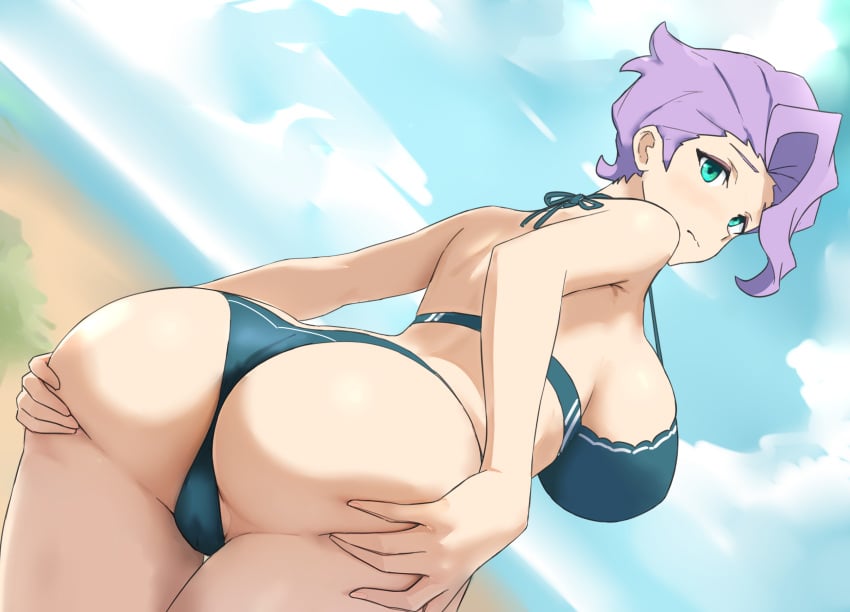 1girls ass croix_meridies little_witch_academia oksandio solo swimsuit