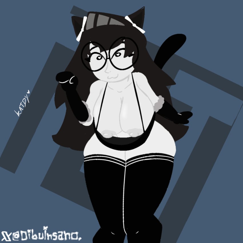 breasts catgirl dibuinsano_(artist) katdy_(dibuinsano) no_lineart roblox simple_background tagme