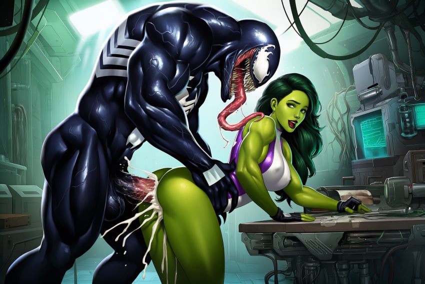 ai_generated alien alien_humanoid cum_inside defeated_heroine eddie_brock enemies_to_lovers enemies_with_benefits interspecies_sex jennifer_walters marvel marvel_comics monster she-hulk stockholm_syndrome symbiote vaginal_sex venom_(marvel)