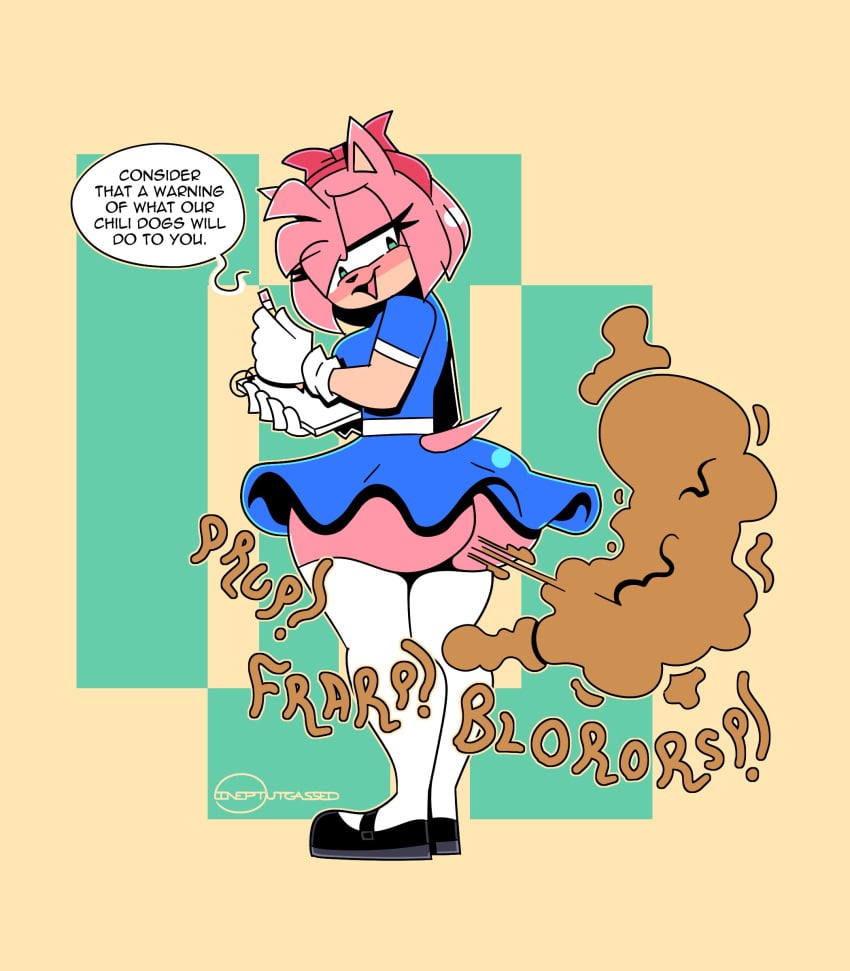 1girls amy_rose anthro ass big_ass blush bow bubble_butt butt_crack buttocks dat_ass diner dirty_ass embarrassed fart fart_cloud farting fat_ass female female_only flatulance gassy giant_ass green_eyes hedgehog hedgehog_humanoid huge_ass humanoid ineptoutcast ineptoutgassed innocent innocent_expression large_ass lolita_(fashion) lolita_fashion looking_at_viewer looking_back mammal medium_hair no_panties notebook notepad odor pencil pink_fur pink_hair png restaurant sega sexy_ass shoes smell smelly_ass sniffable_ass socks solo sonic_(series) sonic_the_hedgehog_(series) standing stinky_ass teen teen_girl teenage teenage_girl teenager thick_ass thick_thighs waitress waitress_uniform wide_hips young