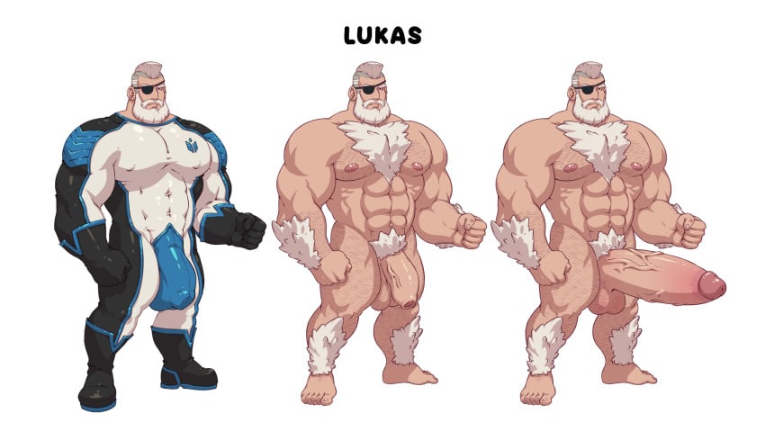 abs animasanimus balls bara beard biceps big_balls big_penis daddy dilf erection grizzlygamerdev lukas_(surviving_purge) male male_nipples male_only manly mature_male muscular_male nipples nude pecs penis surviving_purge_(grizzlygamerdev) vliir