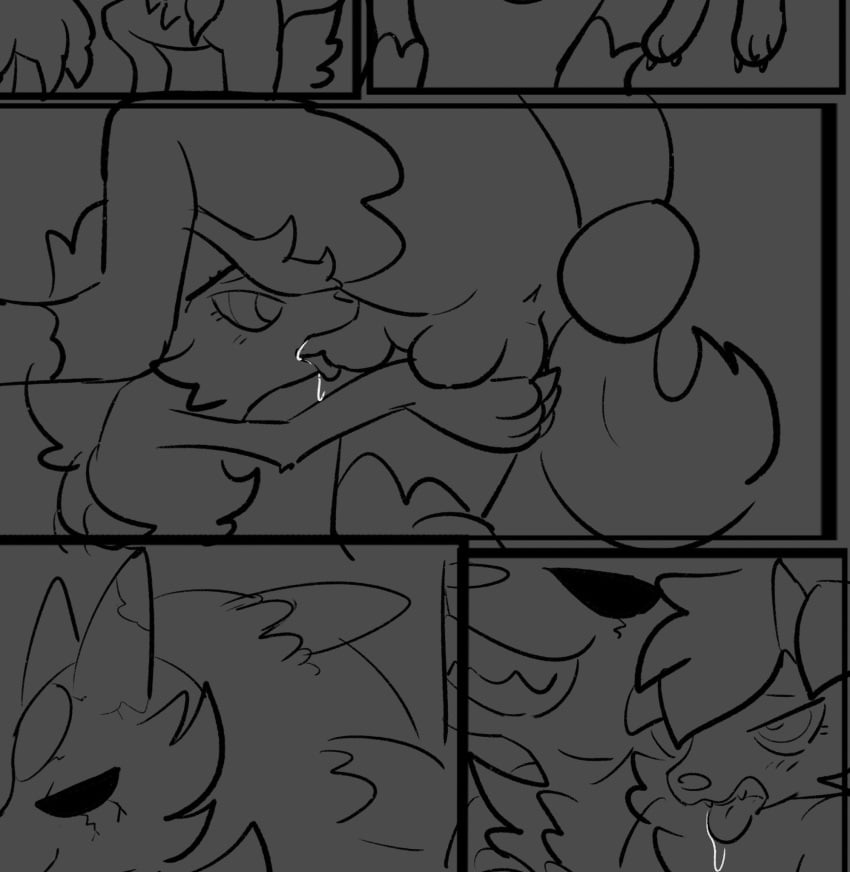 anthro anthro_on_anthro anthro_penetrated anthro_penetrating anthro_penetrating_anthro bloowolfy comic duo fellatio female female_penetrated generation_7_pokemon greyscale hi_res lycanroc male male/female male_penetrating male_penetrating_female midnight_lycanroc monochrome nintendo oral penetration penile penis_in_mouth pokemon pokemon_(species) sex unfinished