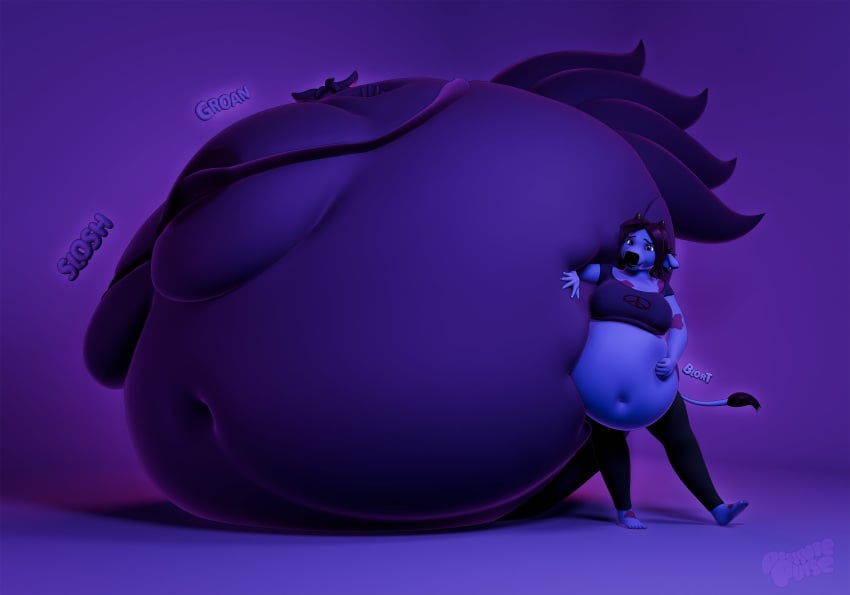 big_breasts blueberry_inflation breasts female furry huge_breasts inflation pressure_purse spherical_inflation tagme thick_thighs wide_hips