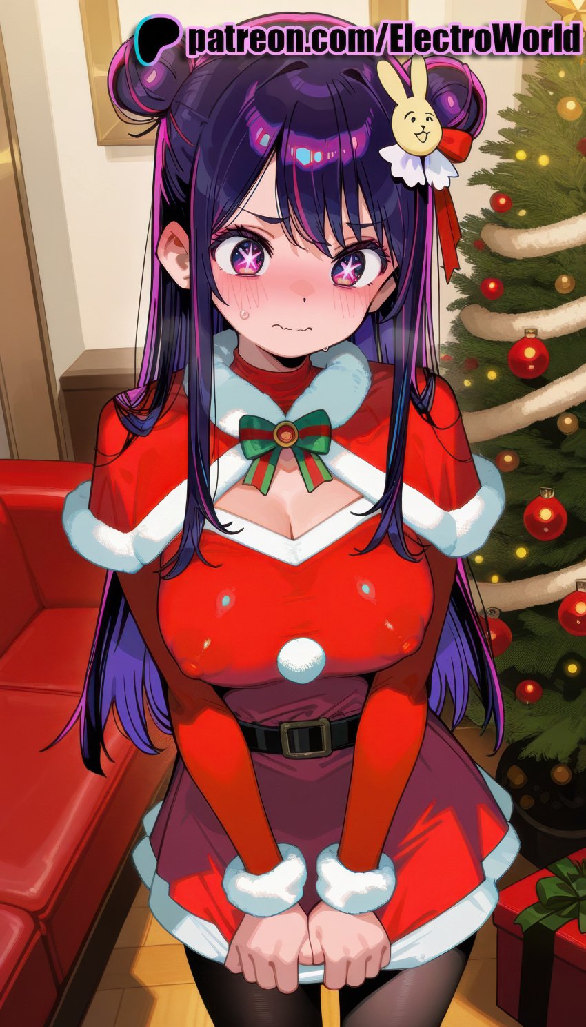 1girls 2025 ai ai_assisted ai_generated anime anime_girl anime_style antlers artist_name bag bell black_legwear blush bobblehat box breast breasts breasts breasts bust candy_cane capelet chest chimney christmas christmas_lights christmas_ornaments christmas_tree cleavage double_bun dress_tug electroworld fake_antlers fake_facial_hair female fireplace fur-trimmed_capelet fur-trimmed_dress fur-trimmed_gloves fur-trimmed_headwear fur-trimmed_shorts fur-trimmed_skirt fur-trimmed_sleeves fur_trim gift gift_bag gift_box hair_bell hair_cones hat hi_res high_quality high_resolution highres holding_bag holding_sack holly hoshino_ai indoors long_hair looking_at_viewer merry_christmas multicolored_hair ornament oshi_no_ko pantyhose patreon patreon_username pom_pom_(clothes) red_capelet red_dress red_gloves red_headwear reindeer reindeer_antlers reindeer_costume sack santa_bikini santa_boots santa_costume santa_dress santa_gloves santa_hat solo stable_diffusion symbol-shaped_pupils watermark wreath